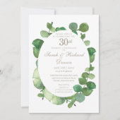 30e Parel Trouwdag Eucalyptus Boho Groenery Kaart (Voorkant)