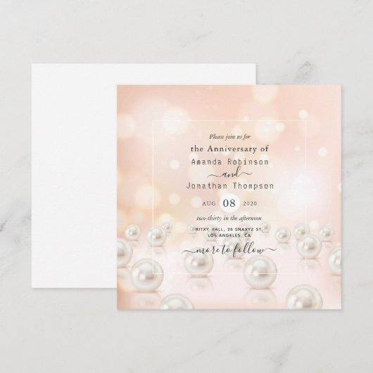 30e Parelbruiloft Jubileum Kaart (Voorkant / Achterkant)