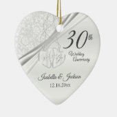 30e Parelbruiloft Jubileum Keramisch Ornament (Rechts)