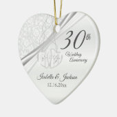 30e Parelbruiloft Jubileum Keramisch Ornament (Links)