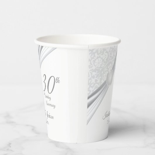 30e Parelbruiloft Jubileum Papieren Bekers (Rechts)