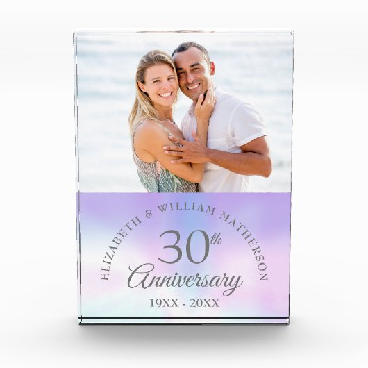 30e Parelhuwelijk Jubileum Elegant Fotoblokken (Voorkant)