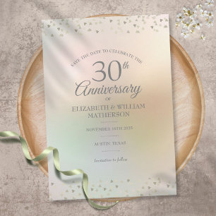 30e Parelhuwelijk Jubileum Harten Confetti Save The Date