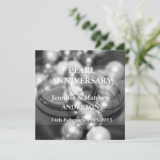 30e Parelhuwelijk Jubileum Viering (Z&W) Kaart (Staand voorkant)