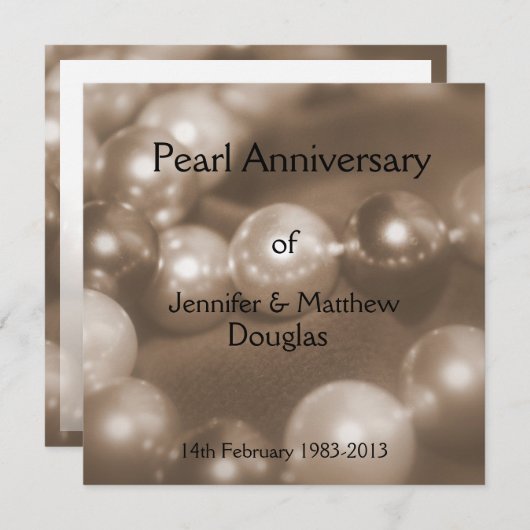 © 30e Parelhuwelijk Jubileumviering Kaart (Voorkant / Achterkant)