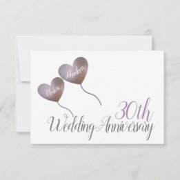 30e parelhuwelijksjubileum hartballonnen RSVP kaartje