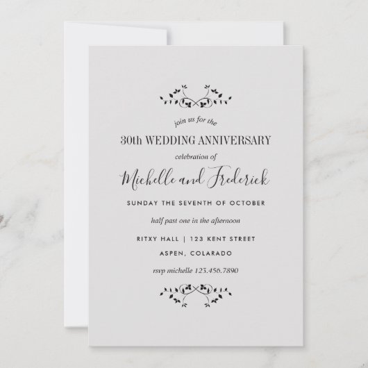 30e parelhuwelijksjubileum uitnodiging (Voorkant)