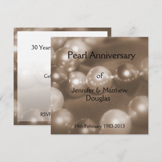 © 30e parelhuwelijksjubileum viering kaart (Voorkant / Achterkant)