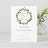 30e Parelhuwelijksjubileum Woodland Greenery Kaart (Staand voorkant)