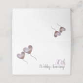 30e pareljubileum paarse hartballonnen plaatskaartje (Buitenkant ongevouwen)