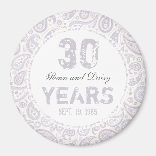 30e Parelpatroon Jubileum Paisley Pattern Magneet (Voorkant)