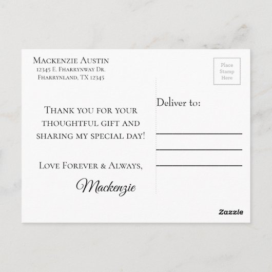 30e partij | Birthday Green Black Hartelijk dank Briefkaart (Achterkant)