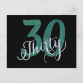 30e partij | Birthday Green Black Hartelijk dank Briefkaart (Voorkant)