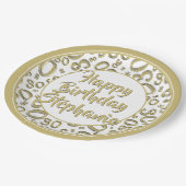 30e Partij Willekeurige Nummer Patroon Goud/Wit Papieren Bordje (Gekanteld)