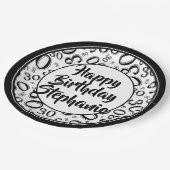 30e Partij Willekeurige Nummer Patroon Zwart/Wit Papieren Bordje (Gekanteld)