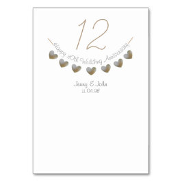 30e Pearl hart bruiloft verjaardag tafel nummer Kaart