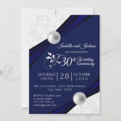 30e Pearl Jubileum Design - Navy en White Kaart (Voorkant)