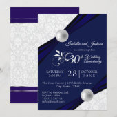 30e Pearl Jubileum Design - Navy en White Kaart (Voorkant / Achterkant)