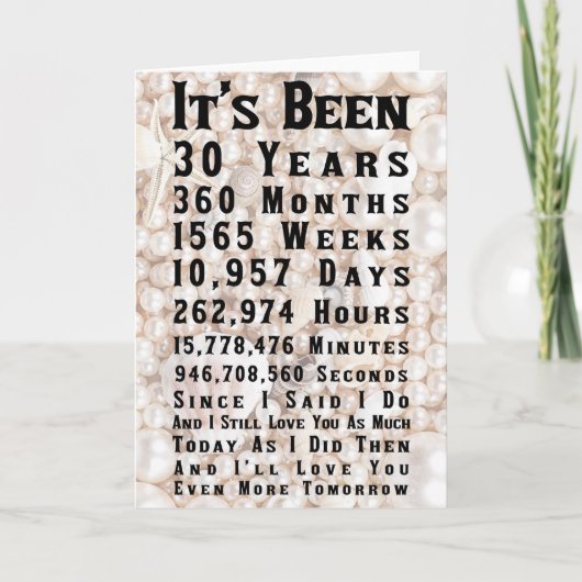 30e Pearl-Jubileum Kaart (Voorkant)