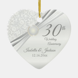 30e Pearl-Jubileum Keramisch Ornament