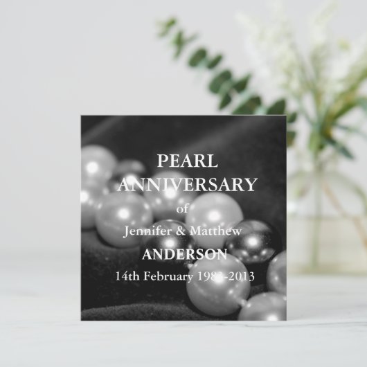 30e Pearl Wedding Jubileum Celebarationll (B&W) Kaart (Staand voorkant)