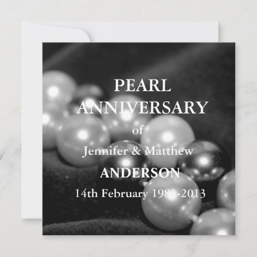 30e Pearl Wedding Jubileum Celebarationll (B&W) Kaart (Voorkant)