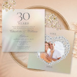 30e Pearl Wedding Jubileum Fotoplein Invita Kaart<br><div class="desc">Met een mooie parel kan deze uitnodiging voor het 30ste trouwfeest gepersonaliseerd worden met speciale informatie over de parelaar op een parelachtergrond en je speciale foto en datums op de achterkant. Ontworpen door: Thisnotme©</div>