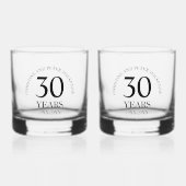 30e Pearl Wedding Jubileum Handtekening Whisky Glas (Voorkant)