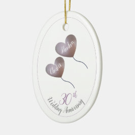 30e Pearl Wedding Jubileum man en vrouw cadeau Keramisch Ornament