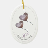 30e Pearl Wedding Jubileum man en vrouw cadeau Keramisch Ornament (Achterkant)