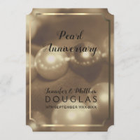 30e Pearl Wedding Jubileum Nostalgia Invites ©