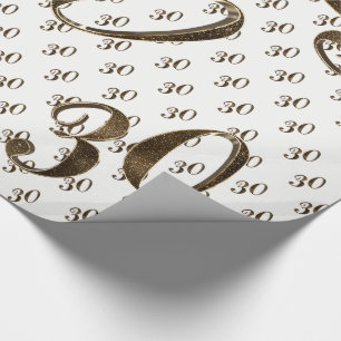 30e Pearl Wedding Jubileum Typografie Elegant Cadeaupapier
