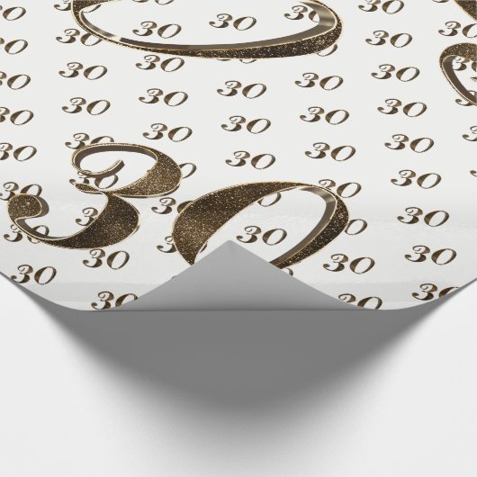 30e Pearl Wedding Jubileum Typografie Elegant Cadeaupapier (Hoek)