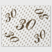 30e Pearl Wedding Jubileum Typografie Elegant Cadeaupapier (Vlak)