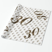 30e Pearl Wedding Jubileum Typografie Elegant Cadeaupapier (Uitgerold)