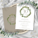 30e Pearl Wedding Jubileum Woodland Greenery Kaart<br><div class="desc">Met een elegant bos florale groenery garland kan deze botanische uitnodiging voor het 30ste trouwfeest gepersonaliseerd worden met speciale informatie over de parelaar. Op de achterzijde staat een overeenkomende groene tuin die je jubileumdata in elegante witte tekst op een parelachtergrond plaatst. Ontworpen door: Thisnotme©</div>