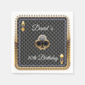 30e pokerspeelkaart Casino Birthday Napkins Servet (Voorkant)