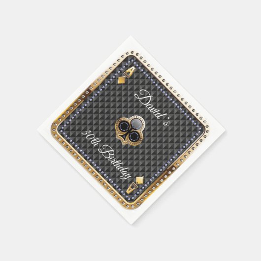 30e pokerspeelkaart Casino Birthday Napkins Servet (Hoek)