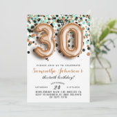 30e Roos gouden munt verjaardagsuitnodiging Kaart (Staand voorkant)