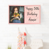 30e roze foto Happy Birthday Spandoek (Insitu)