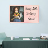 30e roze foto Happy Birthday Spandoek (Beurs)