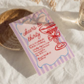 30e Roze Getrokken Champagne Glas Leuke Foto Verja Kaart