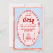 30e Roze Hand Geschreven Getrokken Taart Foto Verj Kaart (Voorkant)