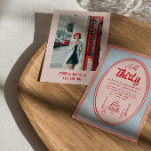 30e Roze Hand Geschreven Getrokken Taart Foto Verj Kaart