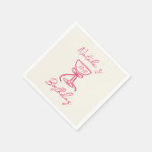 30e Roze Hand Getrokken Champagne Boog Glas Verjaa Servet (Hoek)