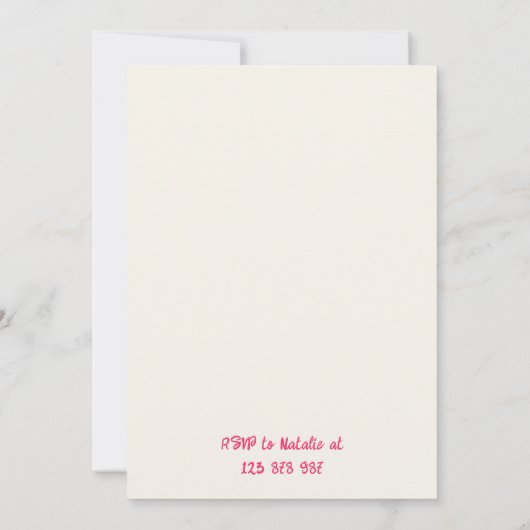 30e Roze Hand getrokken Champagne Cake Verjaardags Kaart (Achterkant)