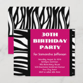 30e roze Zebra Kaart (Voorkant / Achterkant)