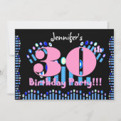 30e Sjabloon van de uitnodiging van de Birthday Pa (Voorkant)