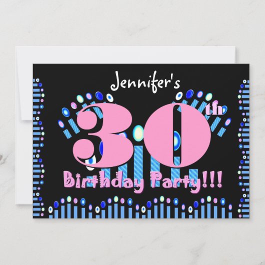 30e Sjabloon van de uitnodiging van de Birthday Pa (Voorkant)