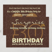 30e SOPRISE Birthday Chocolate and Gold G204 Kaart (Voorkant / Achterkant)